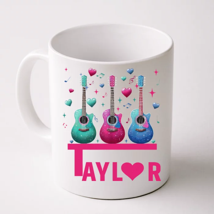 Retro Taylor First Name Personalized Groovy 80S Pin.K Front & Back Coffee Mug