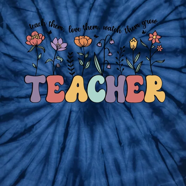 Retro Teacher , Flower Floral Tie-Dye T-Shirt