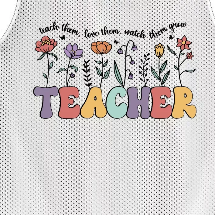 Retro Teacher , Flower Floral Mesh Reversible Basketball Jersey Tank