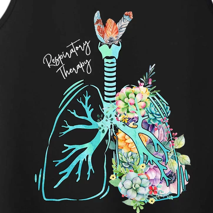 Respiratory Therapy Flower Lung Respiratory Therapist Performance Tank