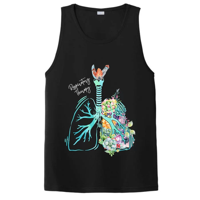 Respiratory Therapy Flower Lung Respiratory Therapist Performance Tank