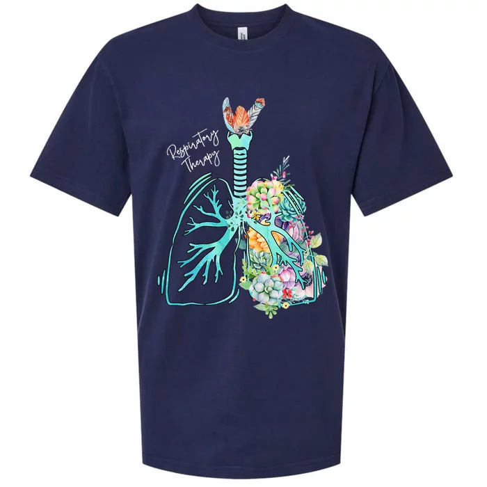 Respiratory Therapy Flower Lung Respiratory Therapist Sueded Cloud Jersey T-Shirt