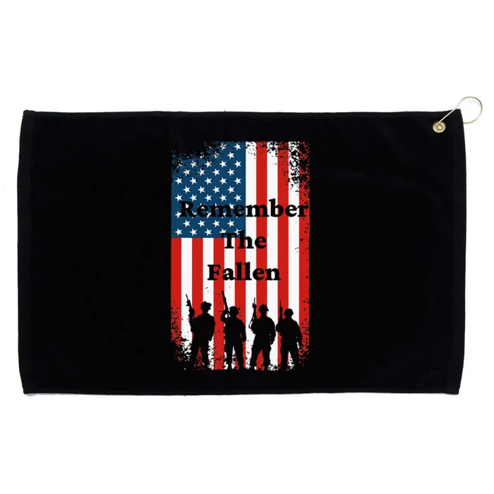 Remember The Fallen Memorial Day American Flag Grommeted Golf Towel