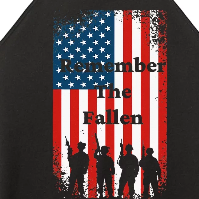 Remember The Fallen Memorial Day American Flag Women’s Perfect Tri Rocker Tank