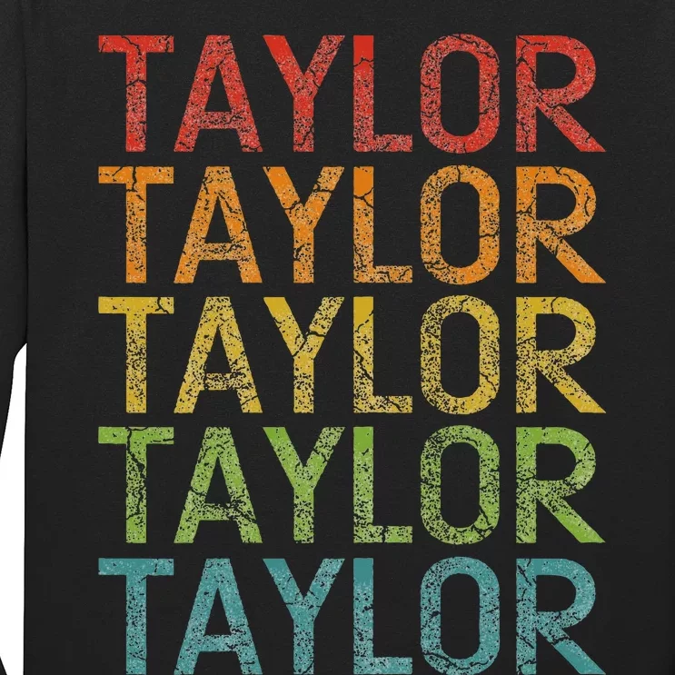 Retro T.AYLOR First Name Personalized Long Sleeve Shirt