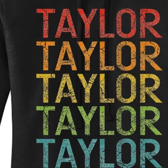 Retro T.AYLOR First Name Personalized Women's Pullover Hoodie