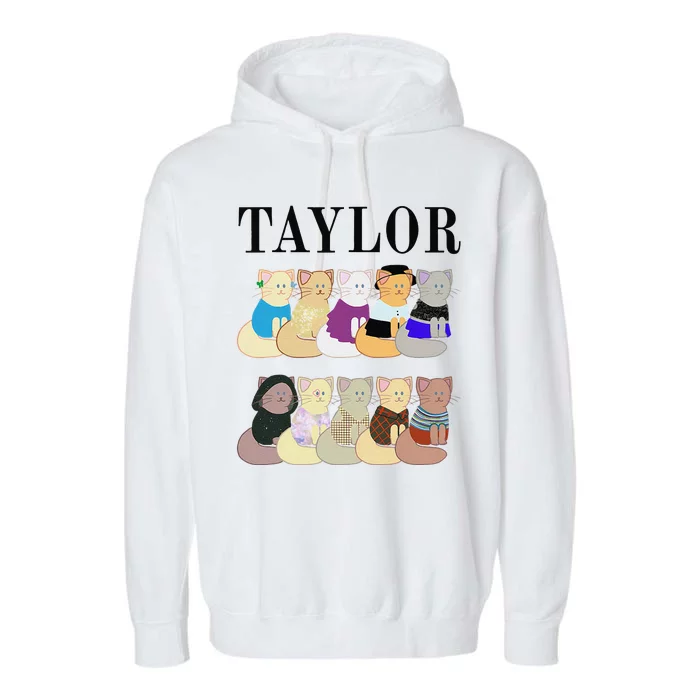 Retro Taylor First Name Personalized Name Groovy Garment-Dyed Fleece Hoodie