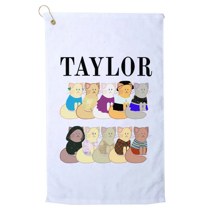 Retro Taylor First Name Personalized Name Groovy Platinum Collection Golf Towel