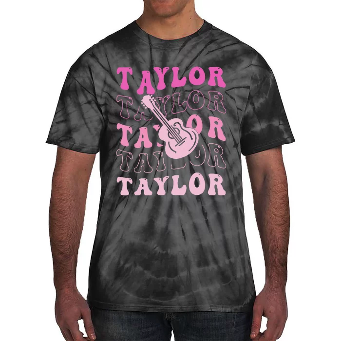 Retro Taylor First Name Vintage Personalized Groovy 80S Tie-Dye T-Shirt