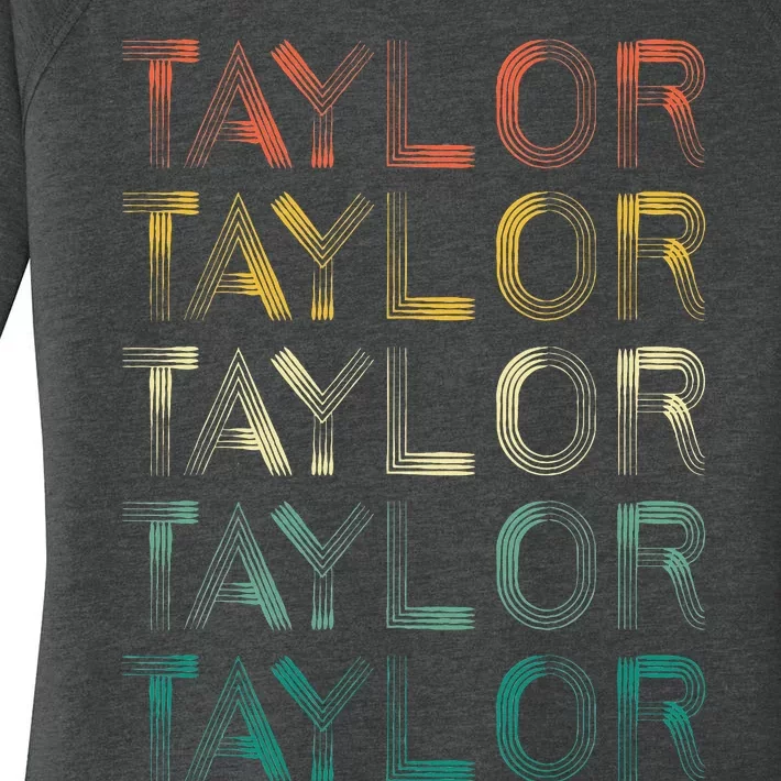 Retro T.AYLOR First Name Personalized Women's Perfect Tri Tunic Long Sleeve Shirt