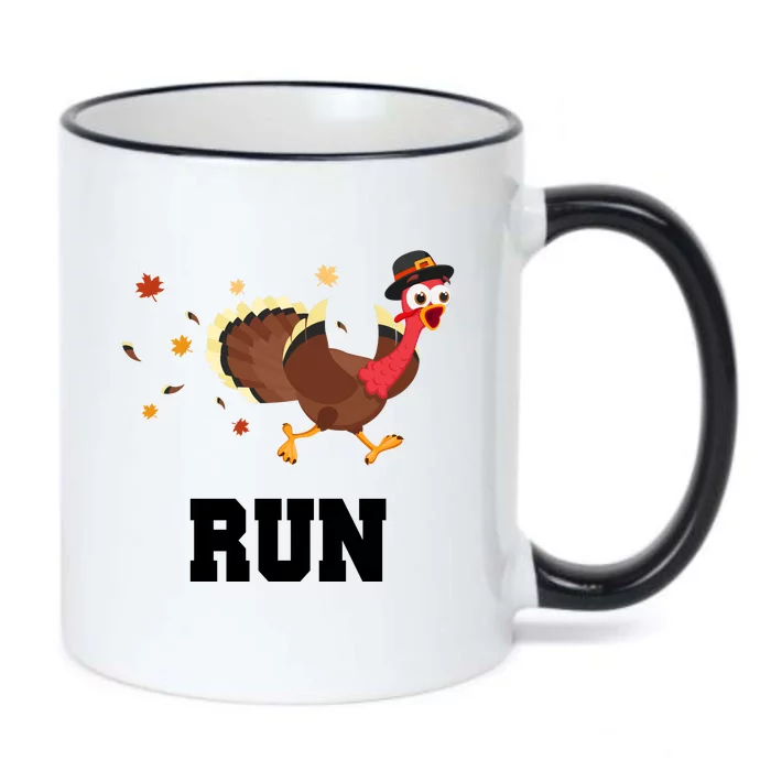 Run Turkey Funny Thanksgiving Black Color Changing Mug