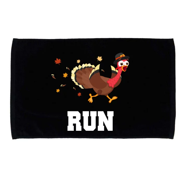 Run Turkey Funny Thanksgiving Microfiber Hand Towel