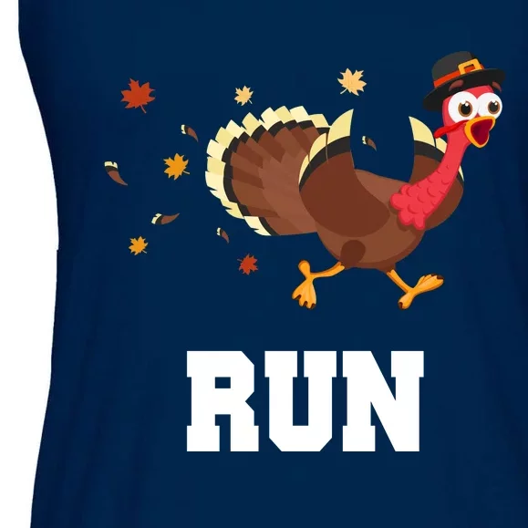 Run Turkey Funny Thanksgiving Ladies Essential Flowy Tank