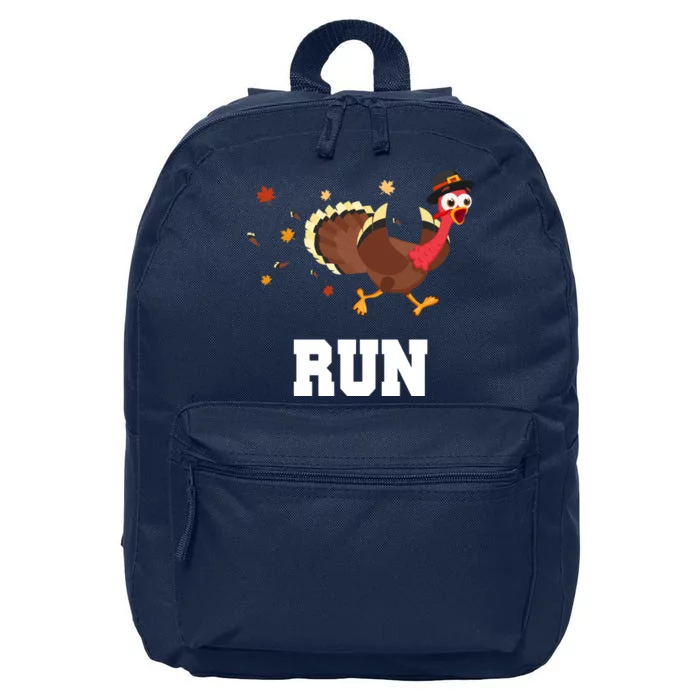 Run Turkey Funny Thanksgiving 16 in Basic Backpack