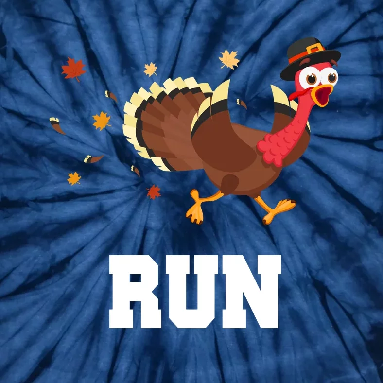 Run Turkey Funny Thanksgiving Tie-Dye T-Shirt