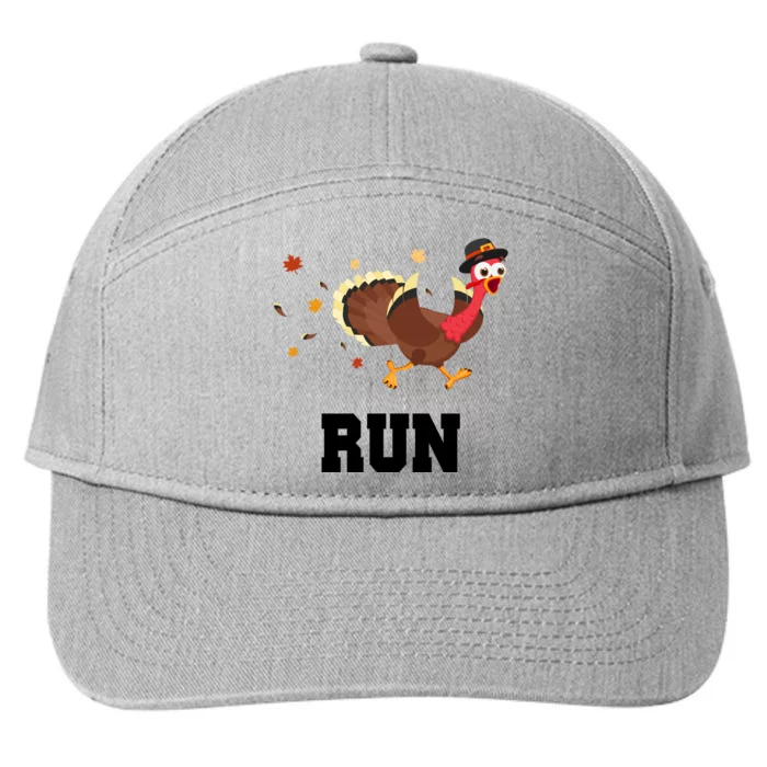 Run Turkey Funny Thanksgiving 7-Panel Snapback Hat