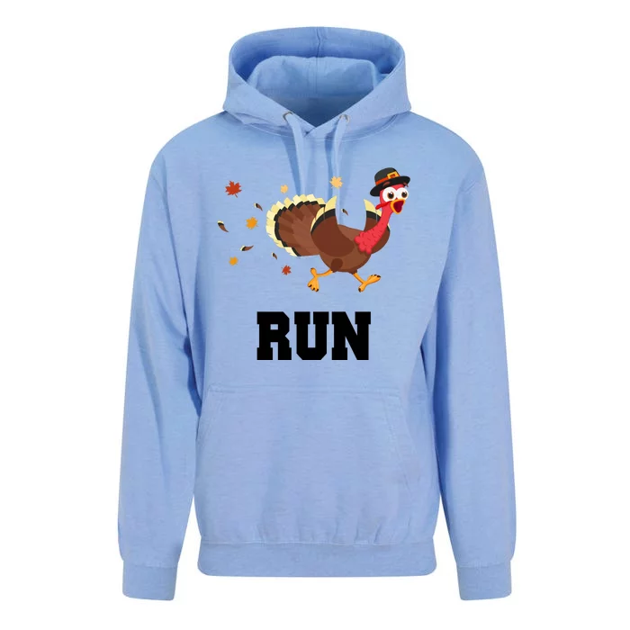 Run Turkey Funny Thanksgiving Unisex Surf Hoodie