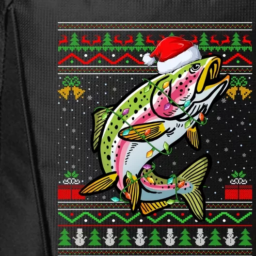 Rainbow Trout Fish Lover Santa Ugly Rainbow Trout Christmas Meaningful Gift City Backpack