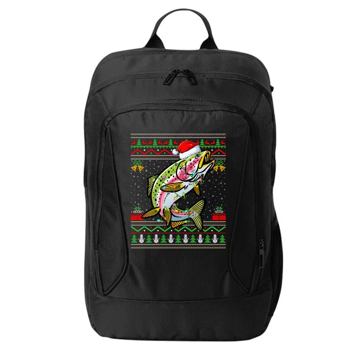 Rainbow Trout Fish Lover Santa Ugly Rainbow Trout Christmas Meaningful Gift City Backpack