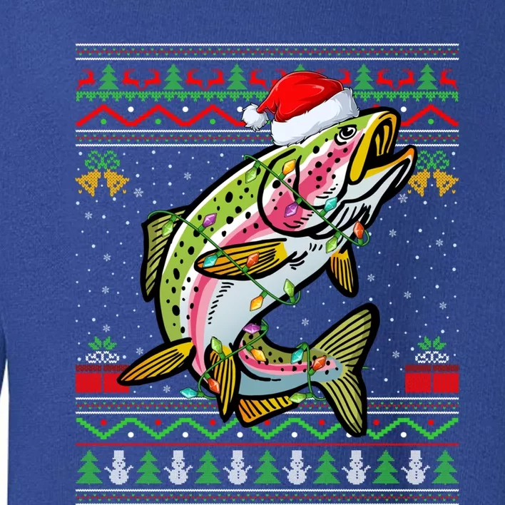 Rainbow Trout Fish Lover Santa Ugly Rainbow Trout Christmas Meaningful Gift Toddler Sweatshirt