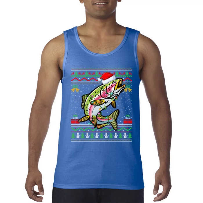 Rainbow Trout Fish Lover Santa Ugly Rainbow Trout Christmas Meaningful Gift Tank Top