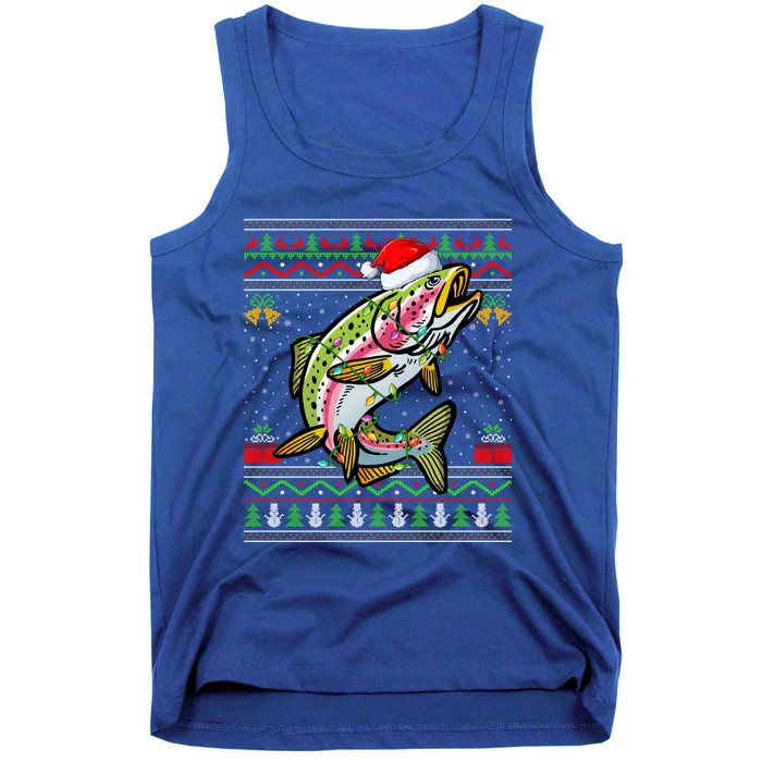 Rainbow Trout Fish Lover Santa Ugly Rainbow Trout Christmas Meaningful Gift Tank Top