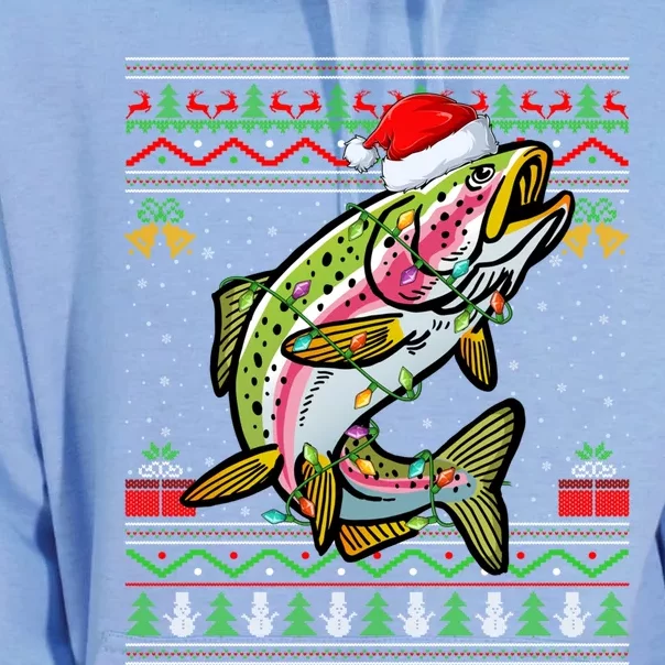 Rainbow Trout Fish Lover Santa Ugly Rainbow Trout Christmas Meaningful Gift Unisex Surf Hoodie