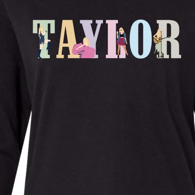 Retro Taylor First Name Personalized Groovy Birthday Girl Womens Cotton Relaxed Long Sleeve T-Shirt