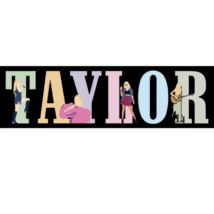 Retro Taylor First Name Personalized Groovy Birthday Girl Bumper Sticker