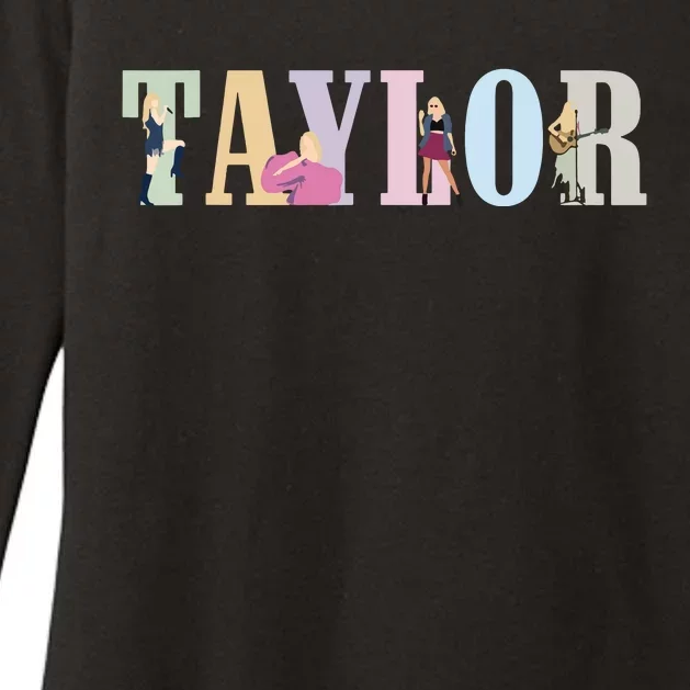 Retro Taylor First Name Personalized Groovy Birthday Girl Womens CVC Long Sleeve Shirt