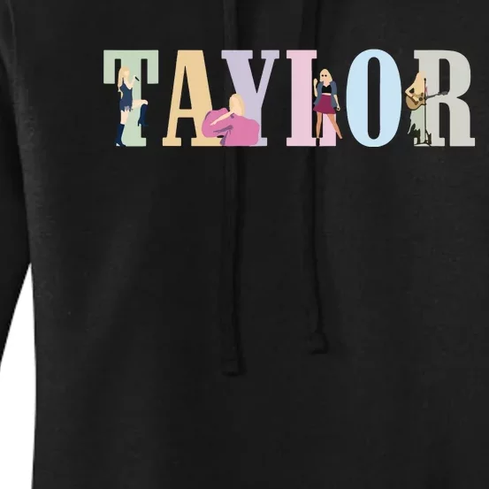 Retro Taylor First Name Personalized Groovy Birthday Girl Women's Pullover Hoodie