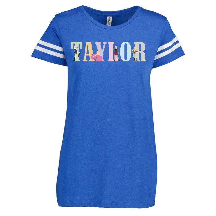 Retro Taylor First Name Personalized Groovy Birthday Girl Enza Ladies Jersey Football T-Shirt