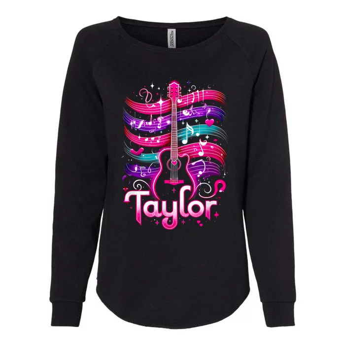 Retro Taylor First Name Personalized Groovy Birthday Gift Womens California Wash Sweatshirt