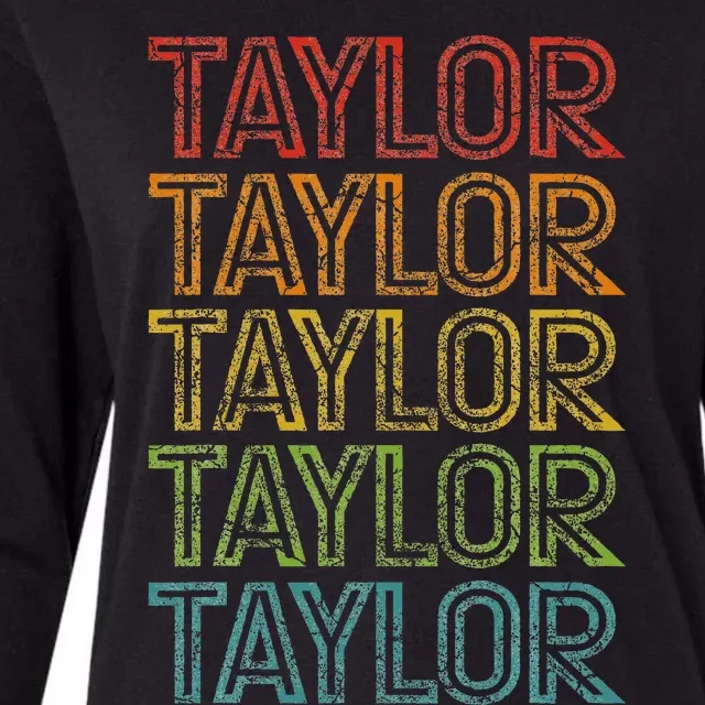 Retro T.AYLOR First Name Personalized Womens Cotton Relaxed Long Sleeve T-Shirt