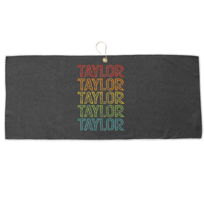 Retro T.AYLOR First Name Personalized Large Microfiber Waffle Golf Towel