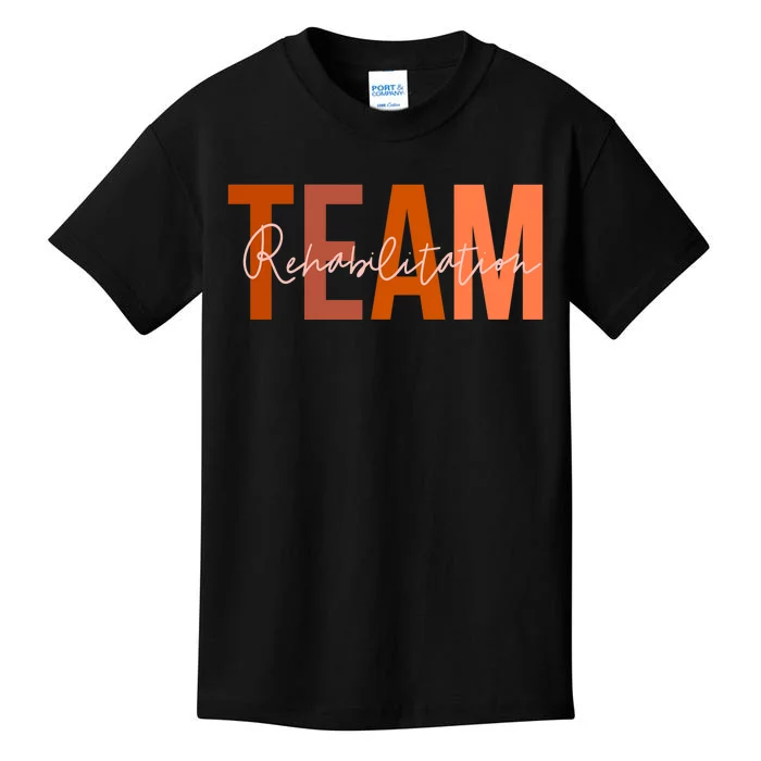 Rehab Team For Rehabilitation Matching Therapy Month Kids T-Shirt