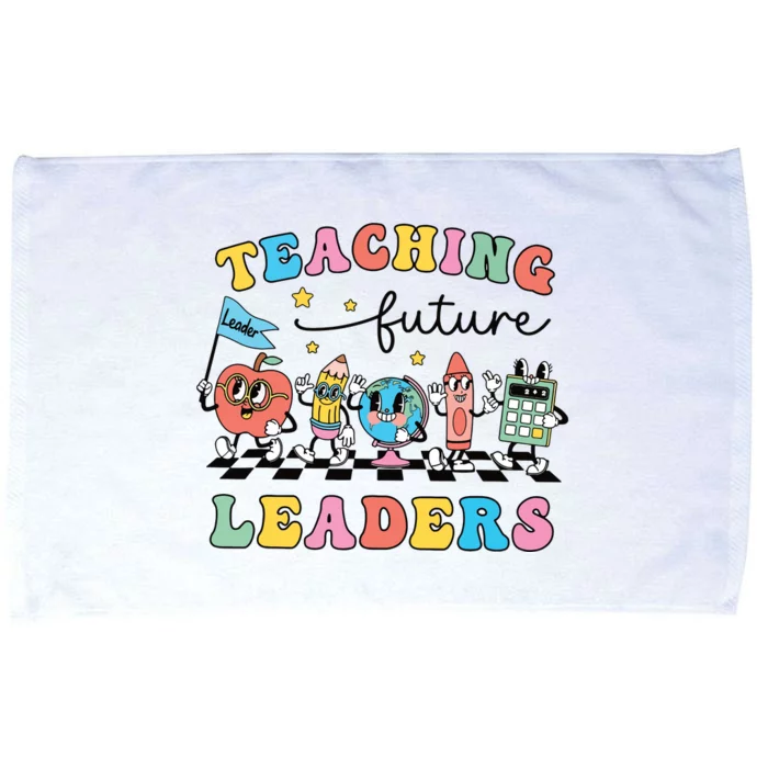 Retro Teaching Future Leaders Groovy Teacher Back To School Microfiber Hand Towel