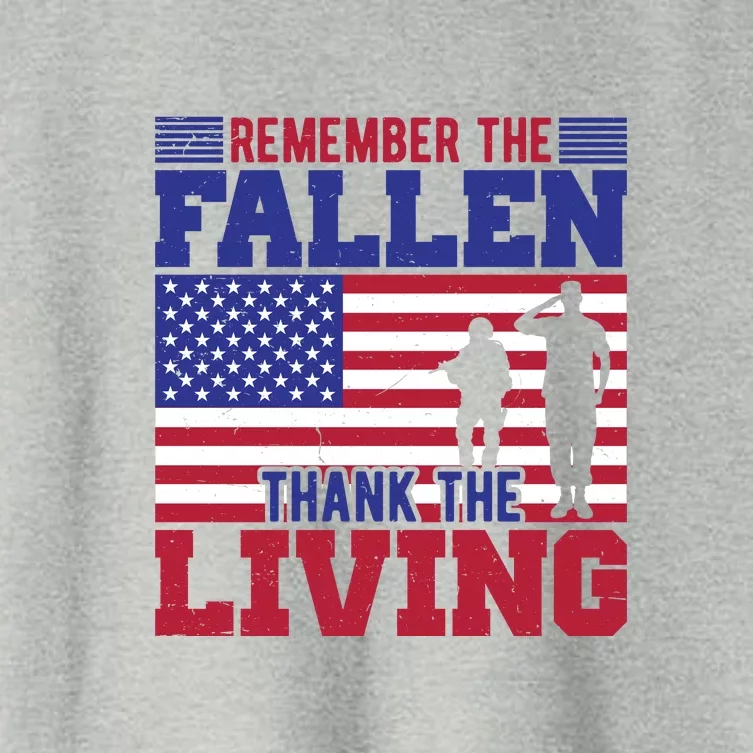 Remember The Fallen Thank The Living Memorial Day Gift Women's Crop Top Tee