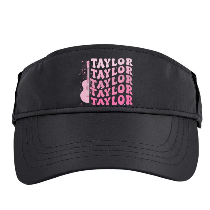 Retro Taylor First Name Personalized Groovy 80S Pin.K Adult Drive Performance Visor