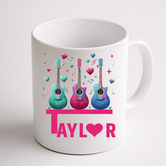 Retro Taylor First Name Personalized Groovy 80S Pin.K Front & Back Coffee Mug