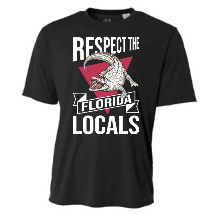 Respect The Florida Locals Alligator Zoo Animal Lover Cooling Performance Crew T-Shirt