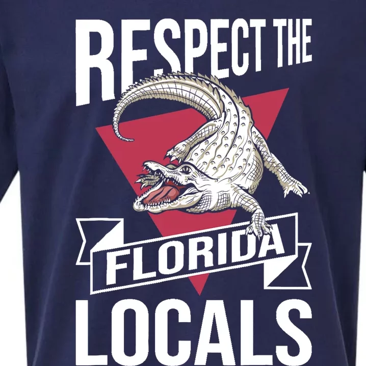 Respect The Florida Locals Alligator Zoo Animal Lover Sueded Cloud Jersey T-Shirt