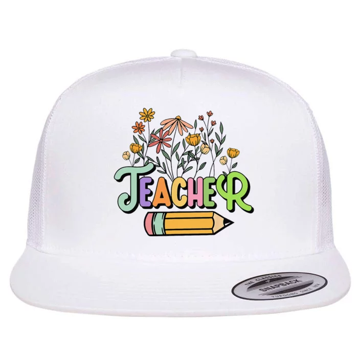 Retro Teache for  Best Teacher Gifts Flat Bill Trucker Hat