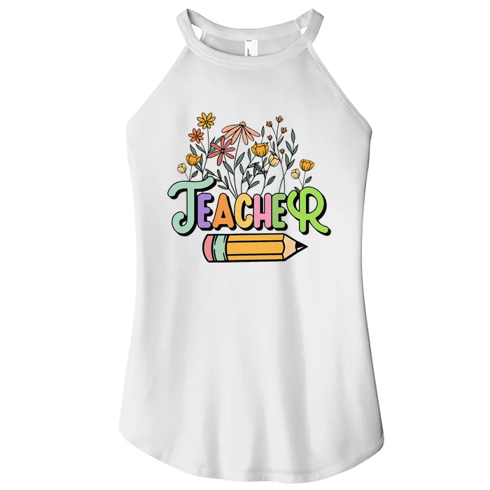 Retro Teache for  Best Teacher Gifts Women’s Perfect Tri Rocker Tank