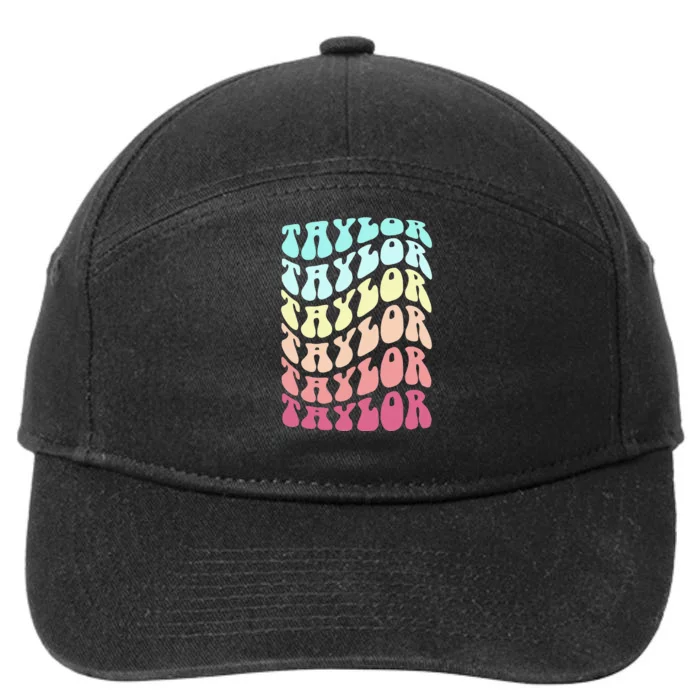 Retro T.AYLOR First Name Personalized Birthday 7-Panel Snapback Hat