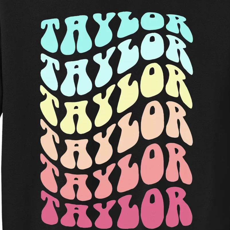 Retro T.AYLOR First Name Personalized Birthday Tall Sweatshirt