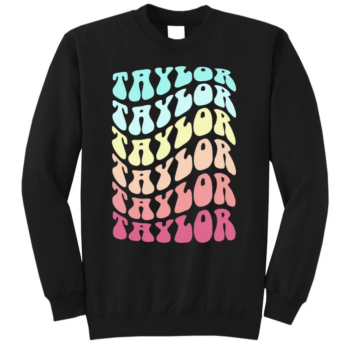 Retro T.AYLOR First Name Personalized Birthday Tall Sweatshirt