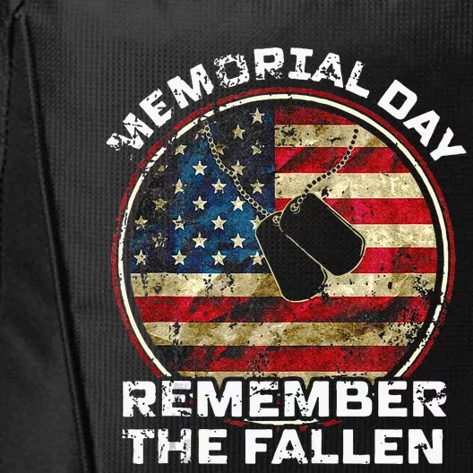 Remember The Fallen Veteran Military Happy Memorial Day City Backpack