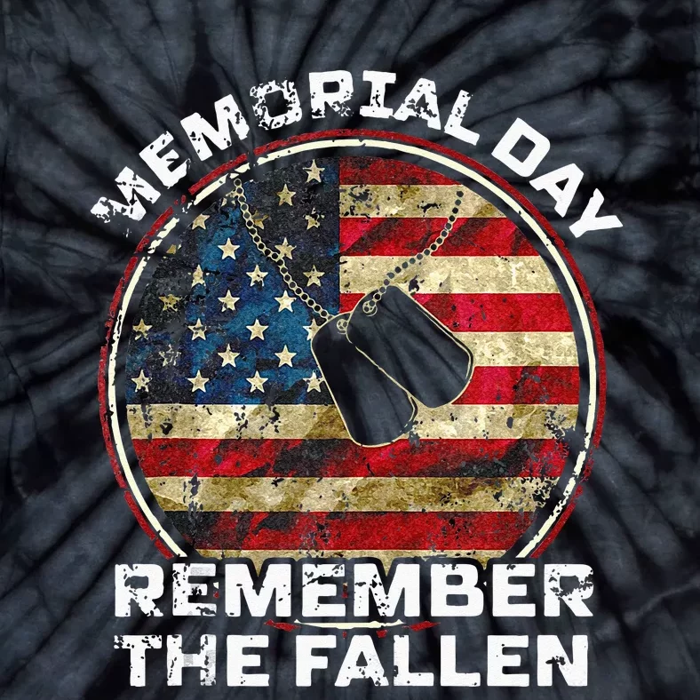 Remember The Fallen Veteran Military Happy Memorial Day Tie-Dye T-Shirt