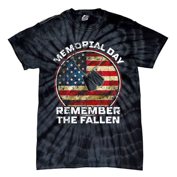 Remember The Fallen Veteran Military Happy Memorial Day Tie-Dye T-Shirt